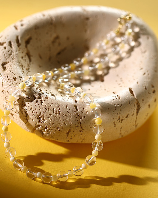 chokery SUNSHINE Naszyjnik RHEI z kamieni naturalnych Chocker kryształ kalcyt