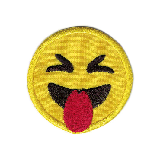naszywki na ubrania Naszywka termoprzylepna na odzież haftowana EMOJI Z JĘZYKIEM 5,5cm
