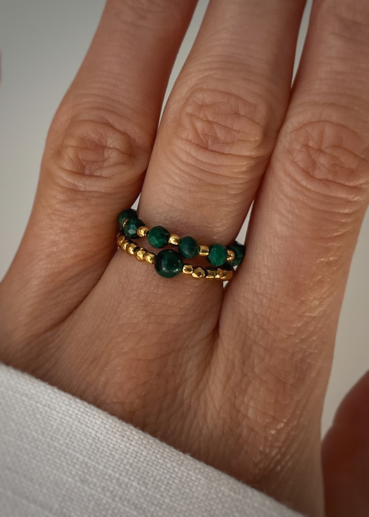 pierścionki elastyczne Pierścionek Pierścionki elastyczne hematyt, malachit