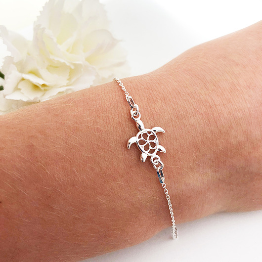 bransoletki srebrne Bransoletka z żółwiem, srebrny żółw