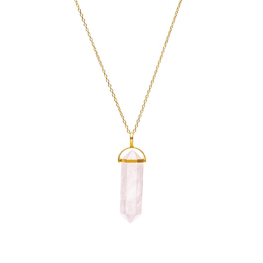 srebrne naszyjniki Naszyjnik kwarc różowy srebro 925 pozłacane