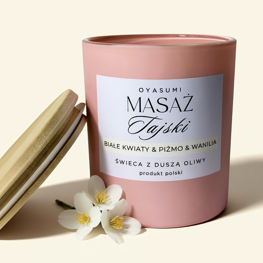 świeczniki i świece Świeca zapachowa z wosku oliwnego Masaż Tajski