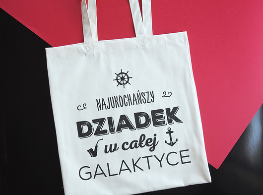 Najukochańszy dziadek w ...,  bawełniana torba Sowia Aleja