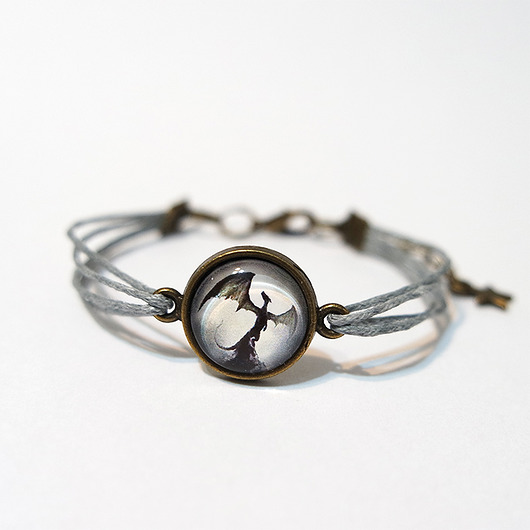 bransoletki ze szkła Bransoletka - Smok cienia 2 - sznurki