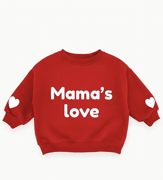 bluzy dla chłopców Czerwona bluza walentynkowa