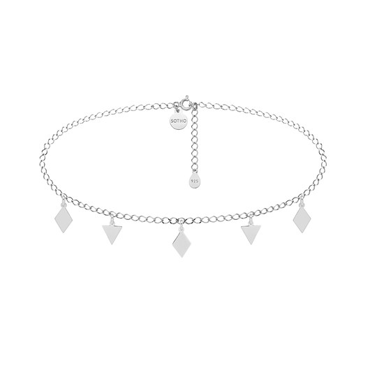 Srebrny choker z trójkątami i rombami SOTHO
