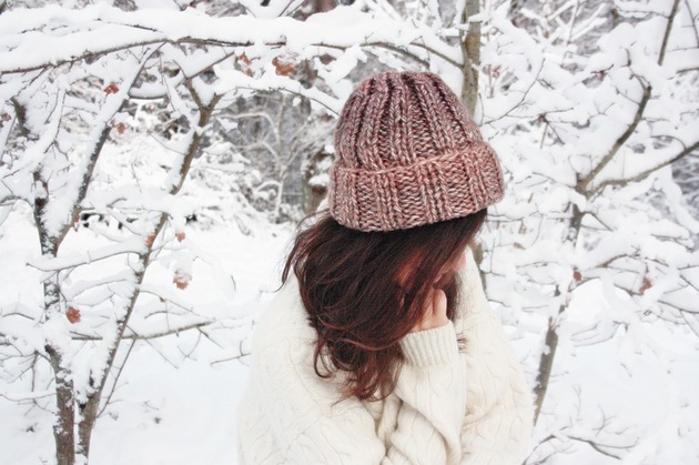 czapki damskie Czapka beanie z wełną melanż