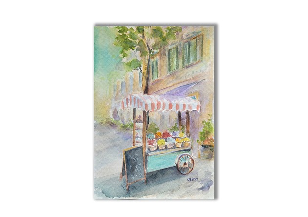 grafiki i ilustracje Akwarela ręcznie malowana oryginalna "Włochy"