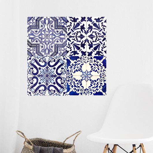 ZESTAW 4 NAKLEJEK / BLUE / 20x20cm Sun Patterns
