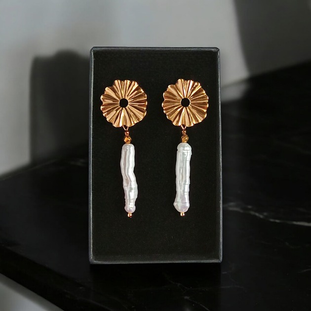 kolczyki z kamieniami Długie perły : kolczyki : wyjątkowy prezent PREMIUM : I