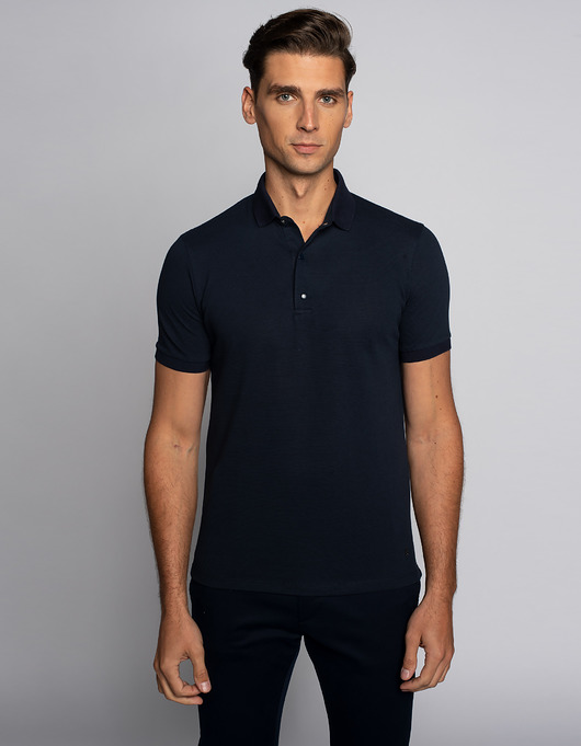 t-shirty męskie Koszulka polo piacenza granatowy