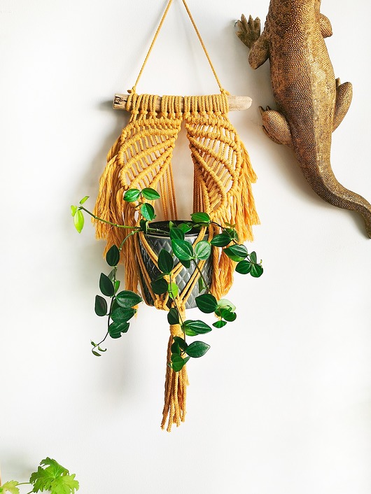 Kwietnik wiszący makrama Skrzydła Anioła Hygge Macrame
