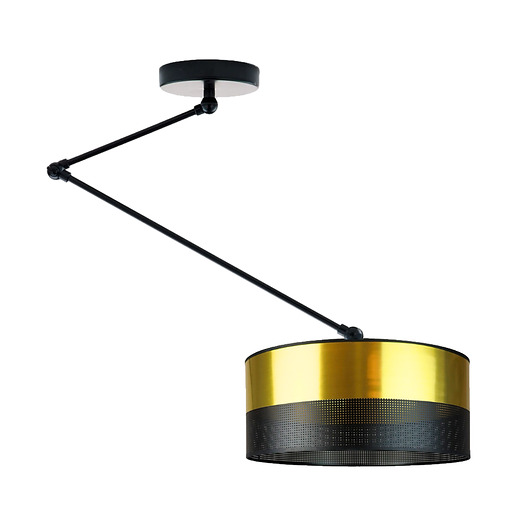 plafony Czarno-złota lampa sufitowa na wysięgniku ruchomym nad stół NEWA GLAM