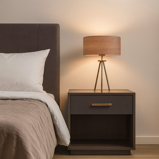 lampy stołowe Designerska lampka nocna na 3 nogach ALTA ECO z abażurem