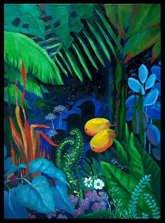 Obraz olejny" Green II" Kotikon