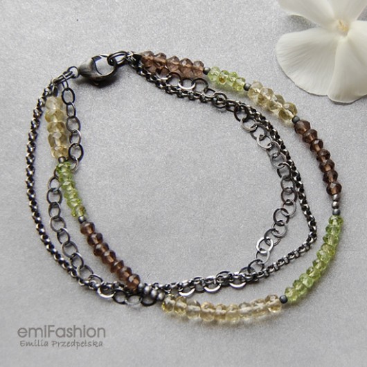 Kwarc dymny, Kwarc lemon i Peridot MAREMI Jewelry