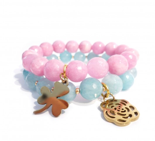 PROMOCJA !Bransoletki 'Minty & Pink' labonita