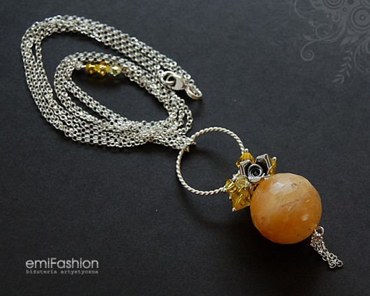 Kalcyt, kryształ Swarovski i Srebro MAREMI Jewelry