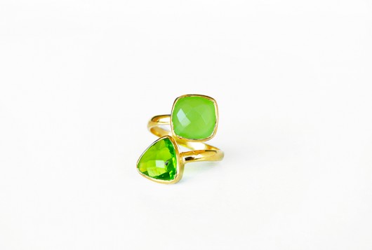 Pierścionek z peridotem i zielonym chalcedonem / Lili in the Garden