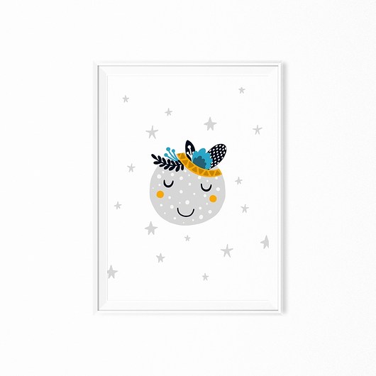 Plakat skandynawski dla dzieci Moon myscandi