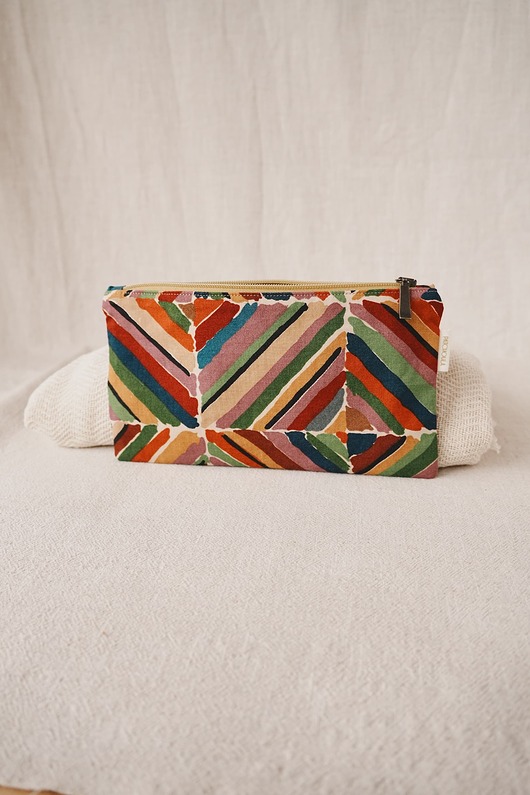 piórniki Mała lniano - bawełniana kosmetyczka / piórnik upcycling