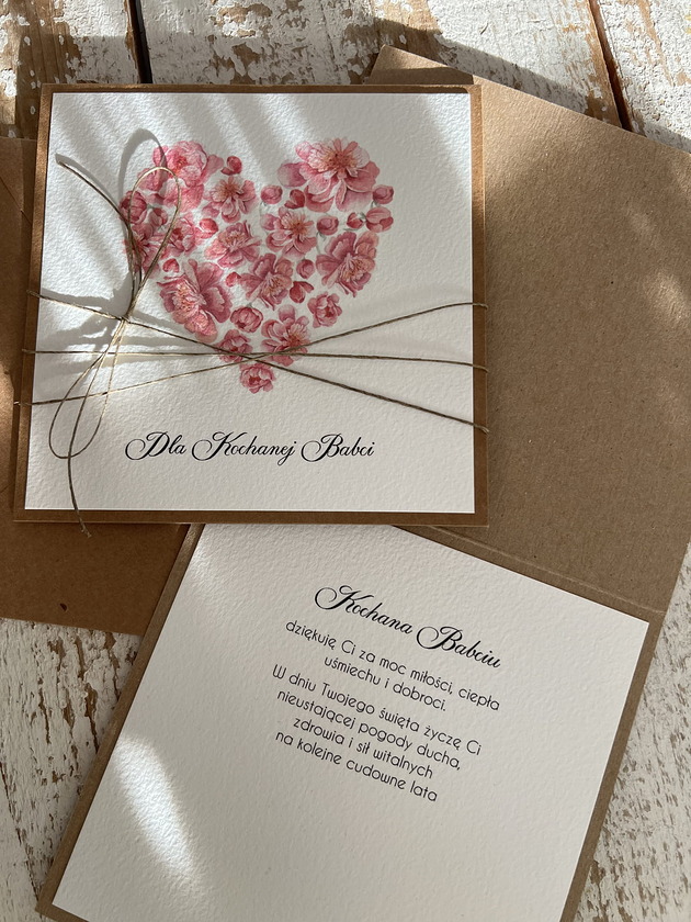 kartki scrapbooking Ręcznie robiona kartka dla babci - pomysł na prezent na Dzień Babci