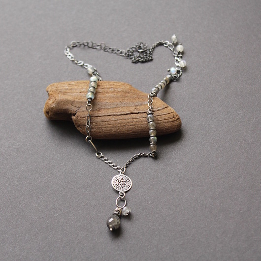 srebrne naszyjniki Naszyjnik z labradorytami