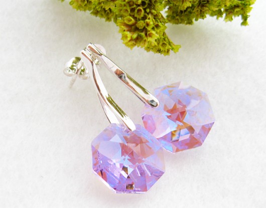 LUXURY- kryształ Swarovski Octagon Violet AB Little Dreamer