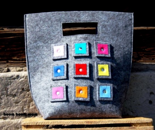 SIMPLE GREY MULTIcolor felt bag B boom boom room