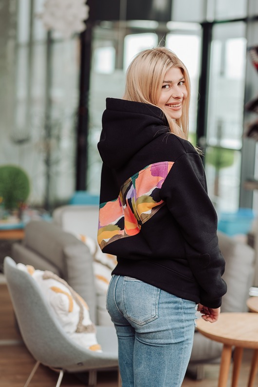 bluza z kapturem damska Bluza Clasic kangurka czarna