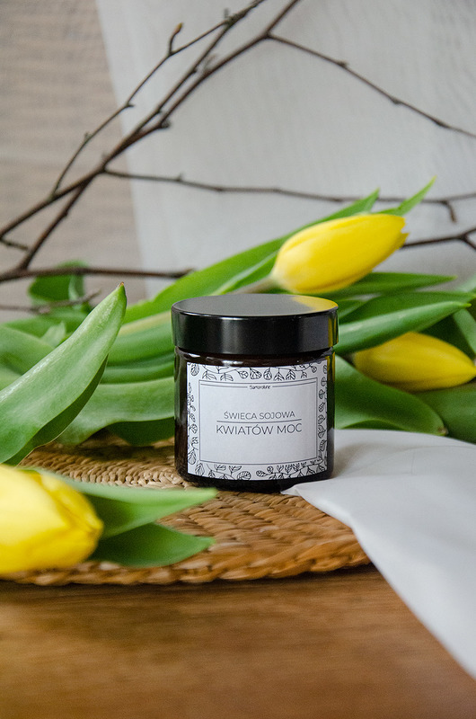 świeczniki i świece Mini świeca sojowa zapachowa, Kwiatów Moc 60 ml