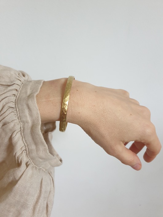 bransoletki - inne Bransoletka ZEN owal, regulowana, mosiądz młotkowany