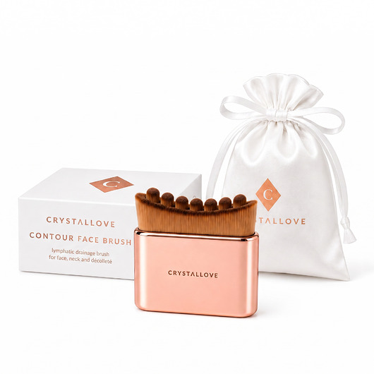 akcesoria dla niej CRYSTALLOVE Contour Face Brush - szczotka do drenażu limfatycznego twarzy, sz