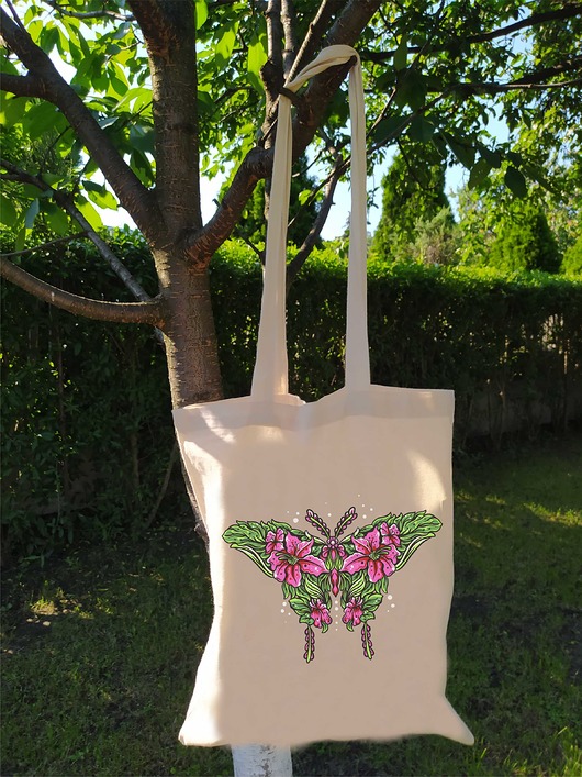 Torba bawełniana z nadrukiem Butterfly ART ORGANIC
