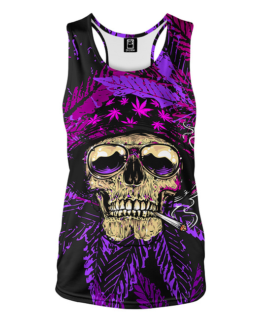 topy damskie DR.CROW Bokserka Damska Cannabis Skull Pink