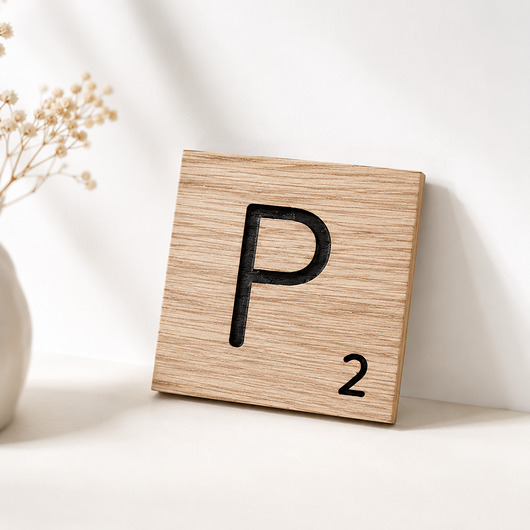 napisy dekoracyjne i tabliczki Litery scrabble, z drewna, drewniana krzyżówka