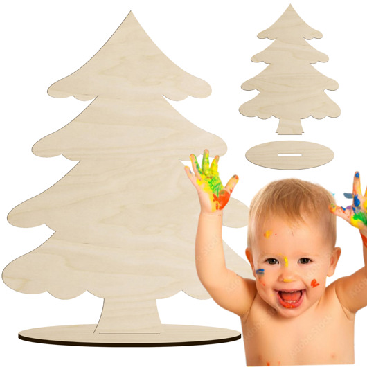 dekoracje świąteczne Figurka Drewniana Choinka na Podstawce do Malowania Dekoracja Świąteczna