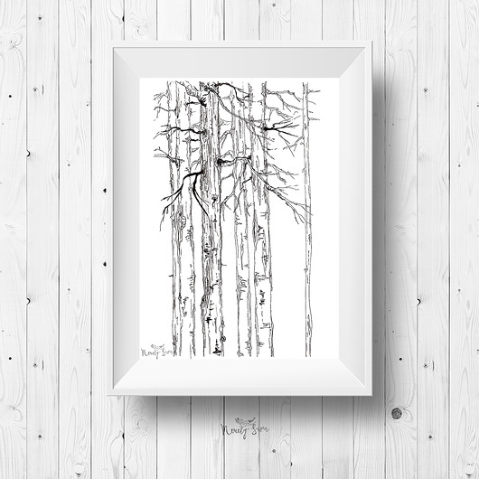 Plakat skandynawski A4 - Las Merely Susan