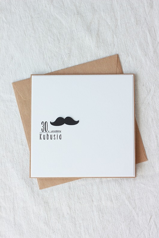 kartki scrapbooking Wąs. Kartka urodzinowa dla mężczyzny