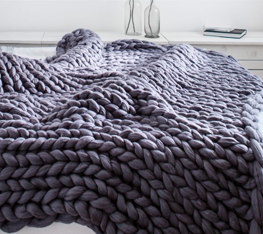 PLED XXL 120x160 cm wełna merynos 100 % Rabarbar Handmade