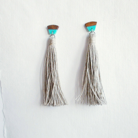 kolczyki - inne Lazurowe wybrzeże Kolczyki lniane