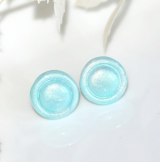 kolczyki z masy plastycznej Kolczyki sztyfty, turkus