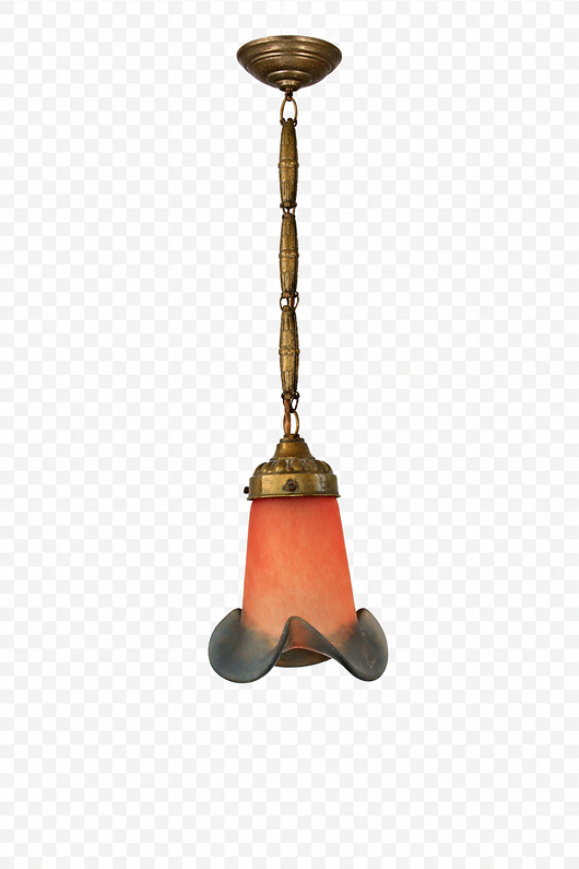 lampy wiszące Wisząca lampa Art Deco lata 30.  Mosiądz i szkło  E27  Vintage