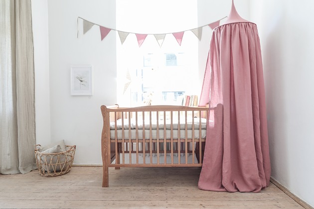 namioty i tipi dla dzieci Lniany baldachim - DUSTY PINK