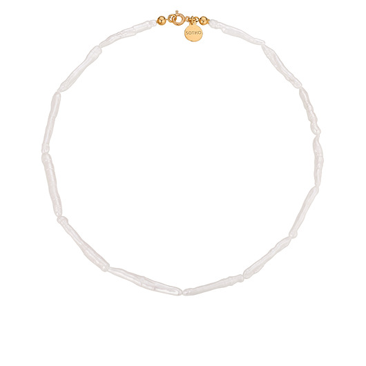 kolie Złoty naszyjnik z pereł naturalnych