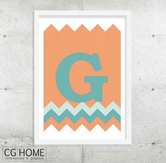 G plakat 30cm x 40cm GRAFIKA literki TYPOGRAFIA Cghome