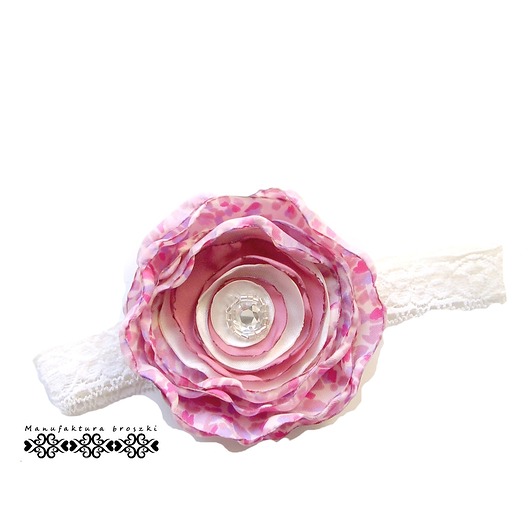Baby rosa - opaska Manufaktura broszki