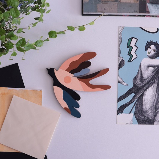 Ozdoby na ścianę Jaskółki drewniany dekor/ art 4