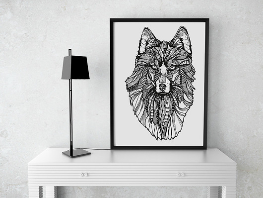 Plakat- Wilk A4 k mon