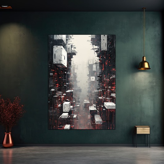 plakaty Futurystyczna Japonia, Cyberpunk - Plakat - Loft, Minimalizm